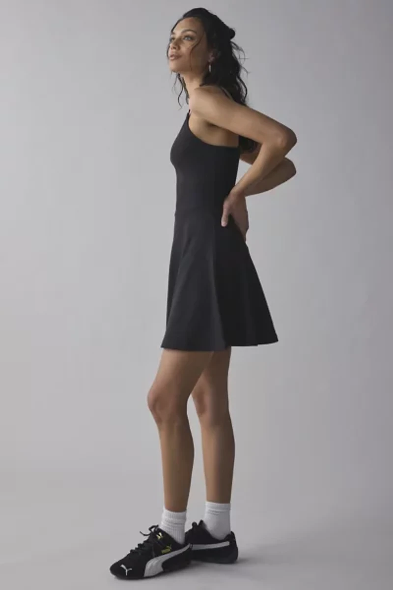 Puma Ribbed Knit Flared Mini Dress