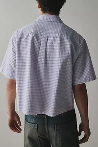UO Check Pattern Boxy Oxford Shirt