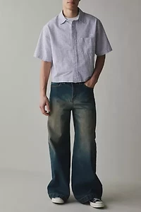 UO Check Pattern Boxy Oxford Shirt