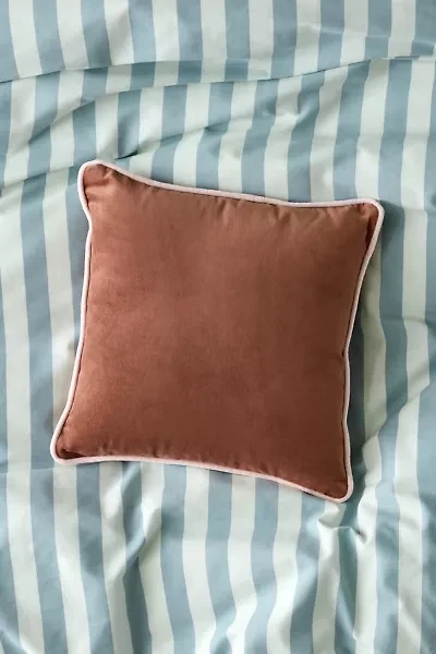 Piped Velvet Throw Pillow