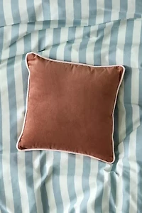 Piped Velvet Throw Pillow