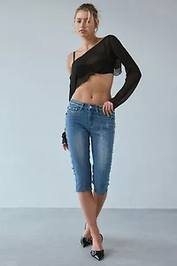 Fantastic Baby Adore Embellished Denim Capri