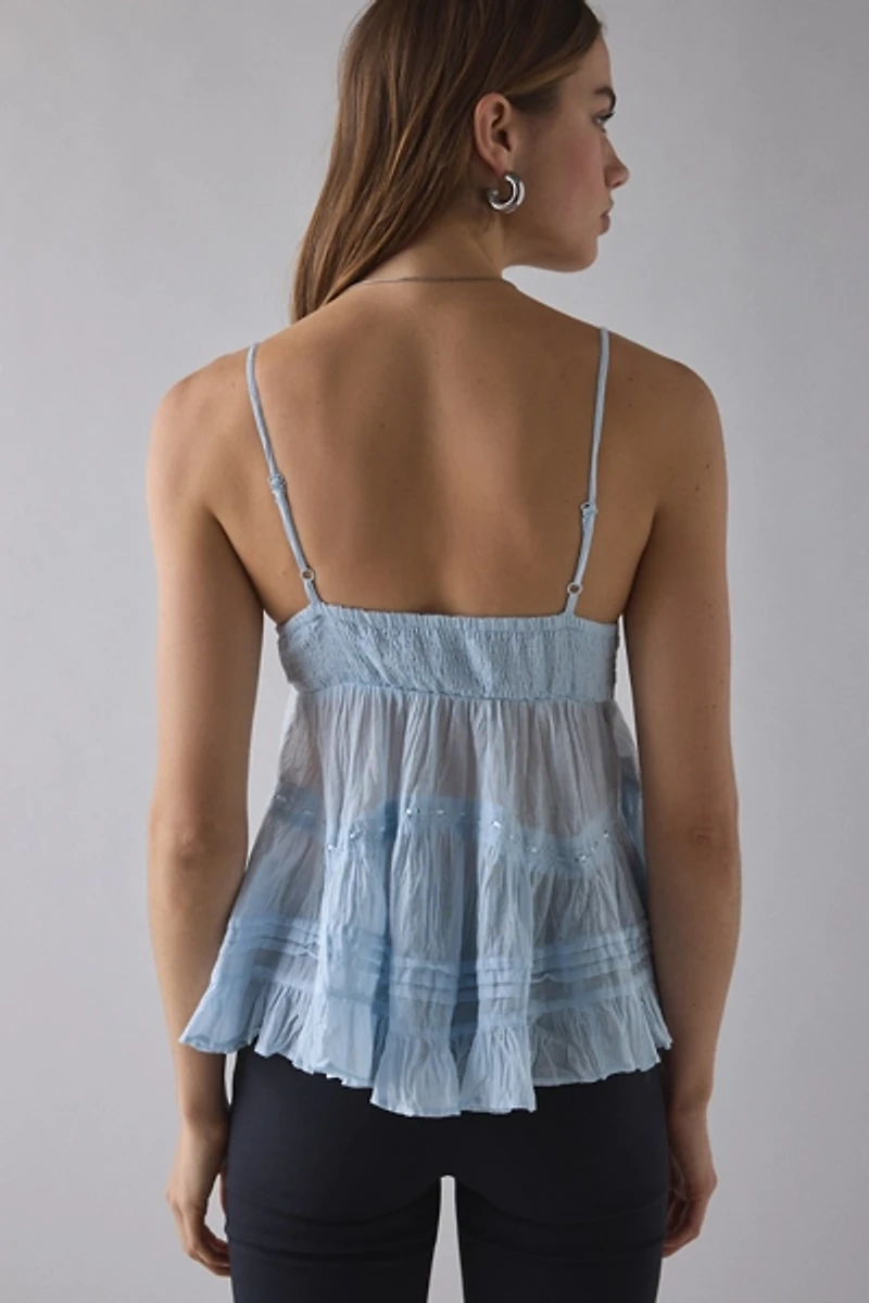 Kimchi Blue Tara Embroidered Cotton Babydoll Cami