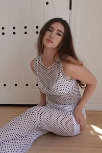 Gigi LA Romy Polka Dot Mesh Top