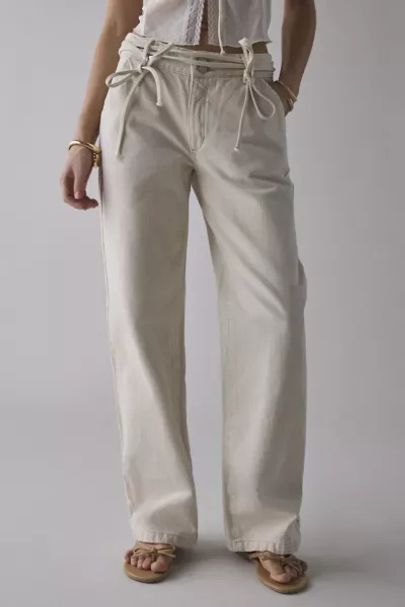 Abrand 99 Bone Baggy Tied-Up Jean