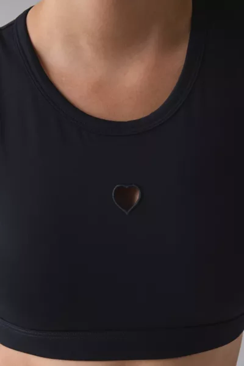 Daughter Lessons Love High-Neck Heart Cutout Sports Bra