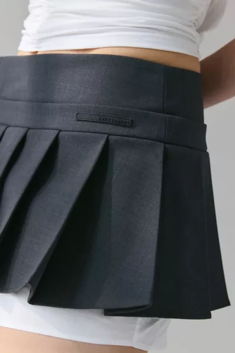 WMWM Layered Grey Pleated Micro Mini Skirt