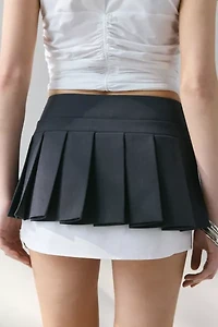 WMWM Layered Grey Pleated Micro Mini Skirt