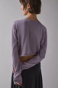 WMWM Cotton Bubble Detail Zip-Front Knit Top