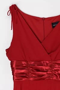 Vintage Y2k Cherry Red Ruched Dress