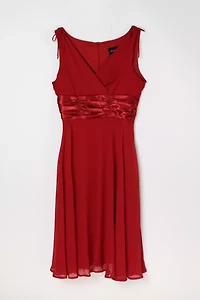 Vintage Y2k Cherry Red Ruched Dress