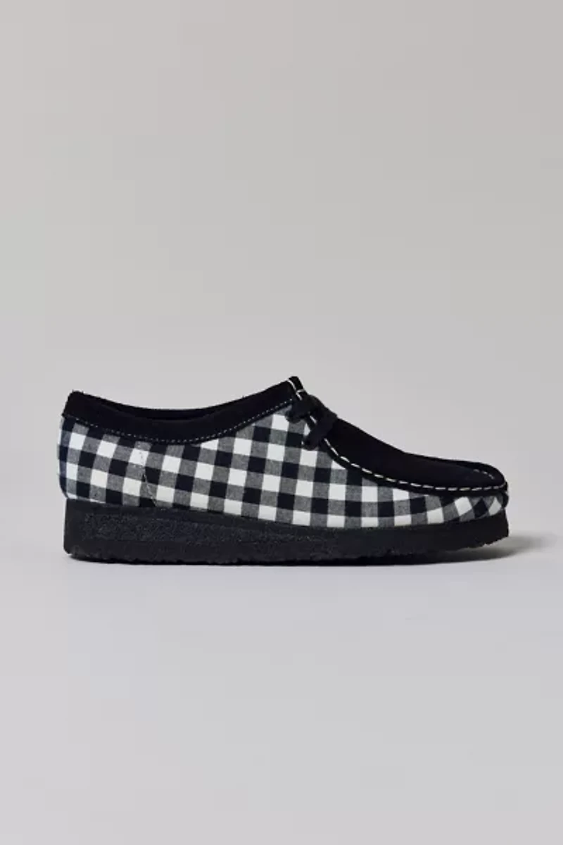 Clarks Women's Wallabee Black & White Gingham Shoe