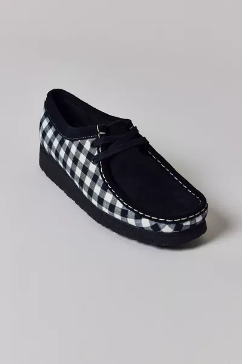 Clarks Women's Wallabee Black & White Gingham Shoe