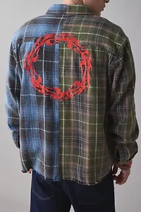Deus Ex Machina Genesis Embroidered Spliced Flannel Shirt