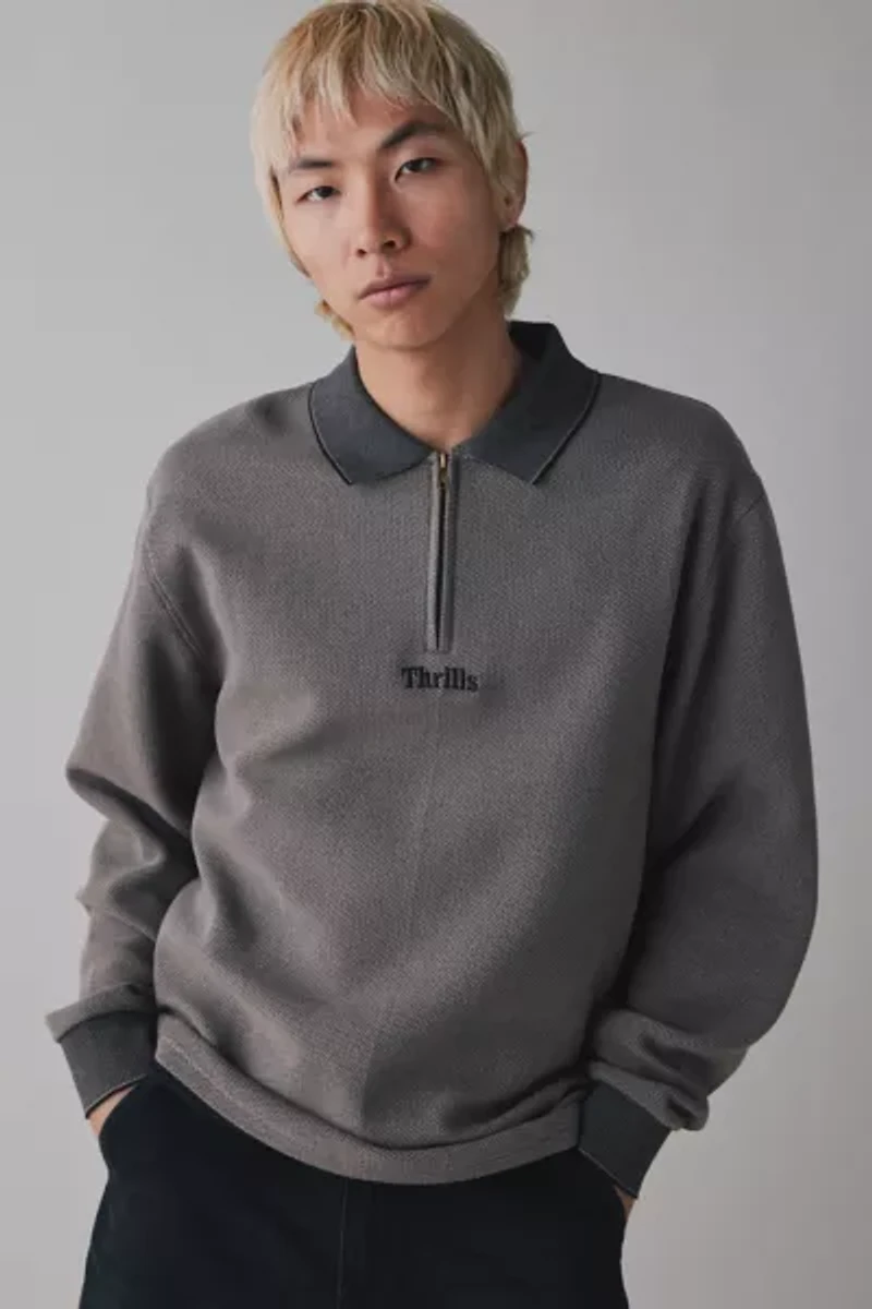 THRILLS Union Rugby Jacquard Long Sleeve Tee