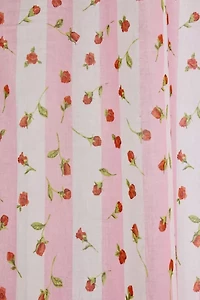 Striped Rose Printed Shower Curtain