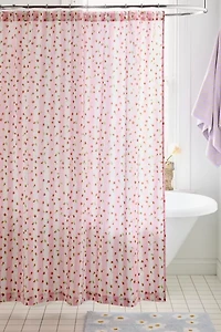 Striped Rose Printed Shower Curtain