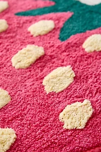 Strawberry Shape Plush Tufted Bath Mat
