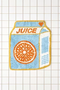 Orange Juice Carton Shape Plush Tufted Bath Mat