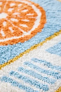 Orange Juice Carton Shape Plush Tufted Bath Mat