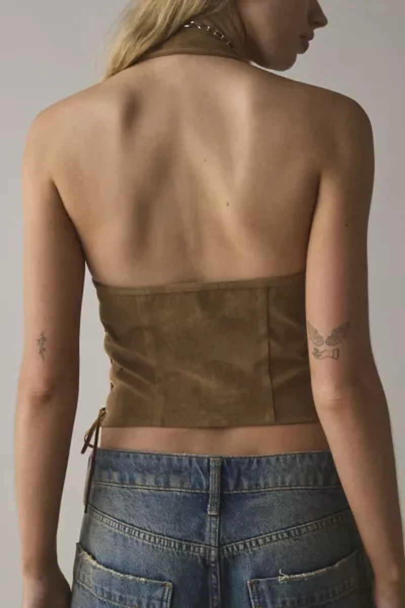 Silence + Noise Addison Faux Leather Vest Top