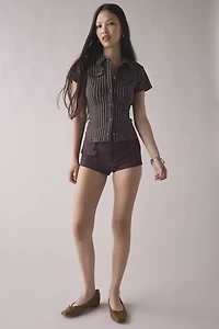 Silence + Noise Polly Slim Short Sleeve Snap-Button Shirt