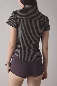 Silence + Noise Polly Slim Short Sleeve Snap-Button Shirt