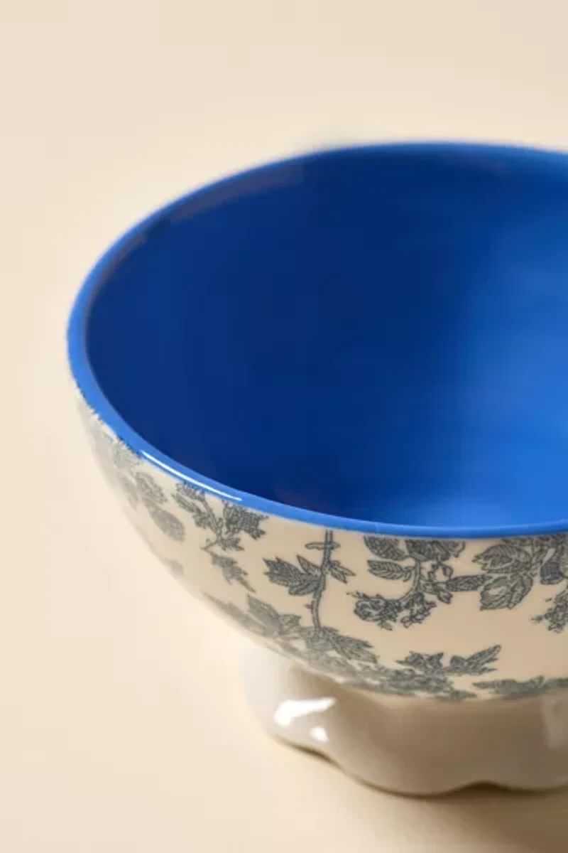 Courtney Ceramic Patterned Pedestal Snack Bowl