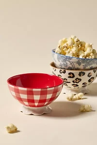 Courtney Ceramic Patterned Pedestal Snack Bowl