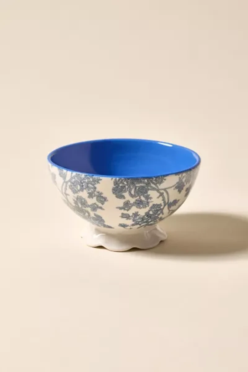 Courtney Ceramic Patterned Pedestal Snack Bowl