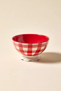 Courtney Ceramic Patterned Pedestal Snack Bowl