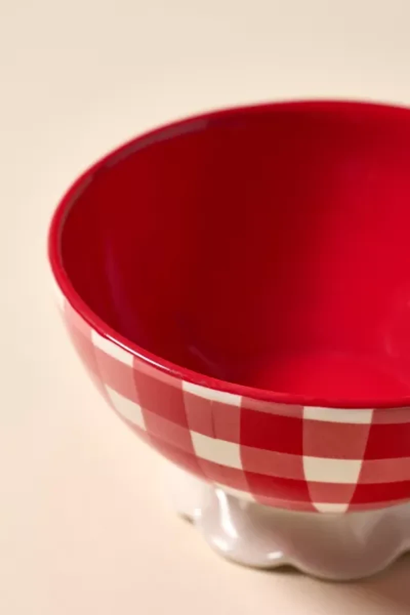 Courtney Ceramic Patterned Pedestal Snack Bowl