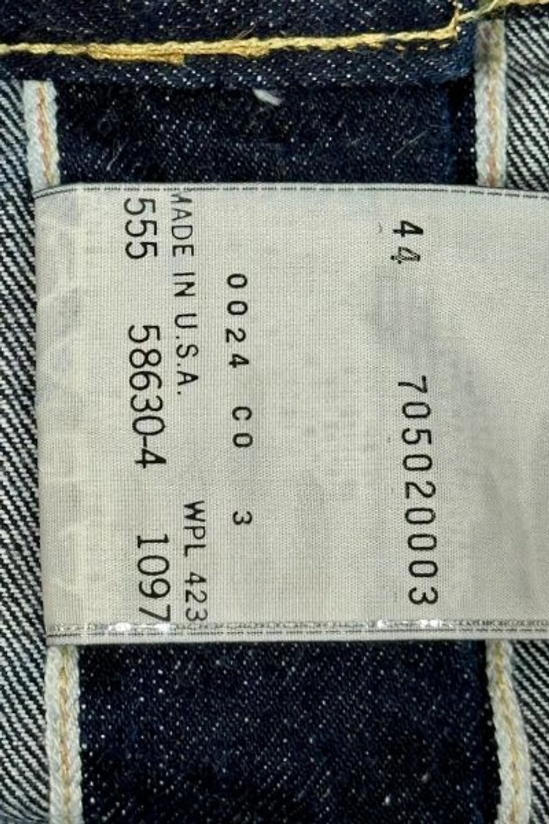 Vintage 1997  Levi’s® Big E 507XX LVC Reissue Selvedge Denim Trucker Jacket