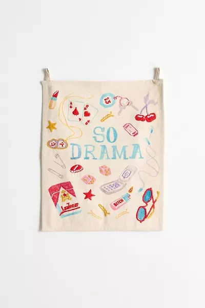 So Drama Embroiderd Flag Tapestry