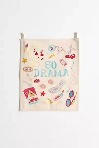 So Drama Embroiderd Flag Tapestry