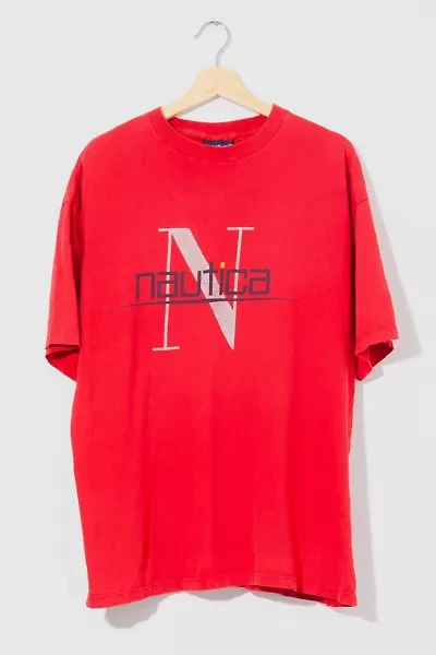 Vintage 1990s Nautica Logo Graphic Distressed T-Shirt
