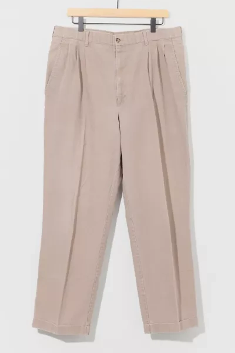Vintage 1980s Distressed Brown Pleated Trousers