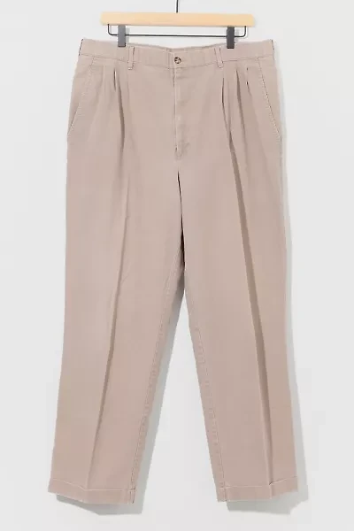 Vintage 1980s Distressed Brown Pleated Trousers
