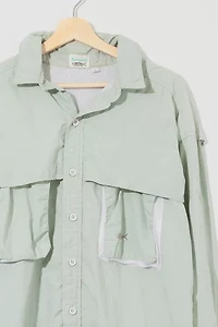Vintage 1990s Distressed Mesh Vented Long Sleeve Sun Shirt