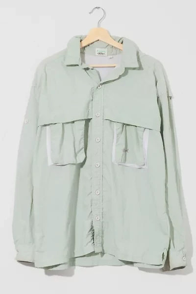 Vintage 1990s Distressed Mesh Vented Long Sleeve Sun Shirt