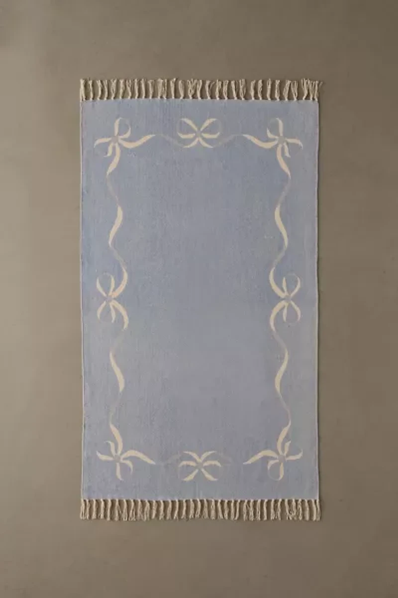 Lacey Bows Unbrushed Printed Rug