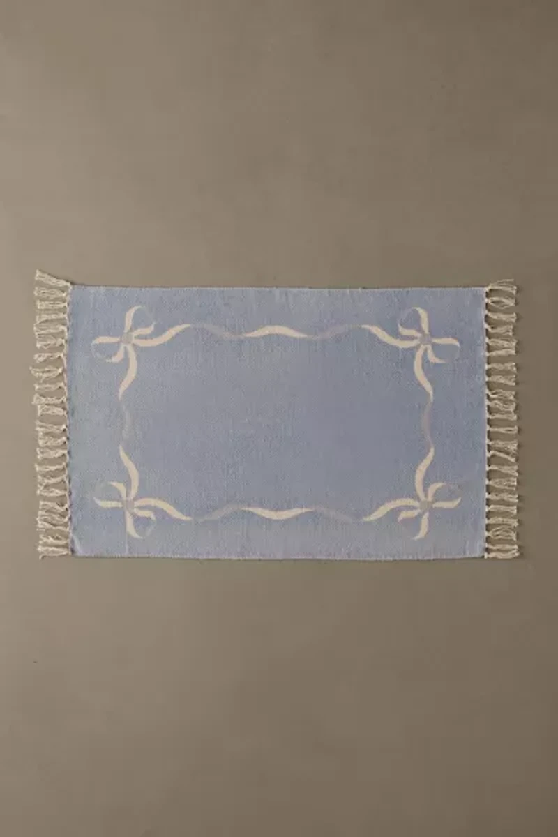 Lacey Bows Unbrushed Printed Rug