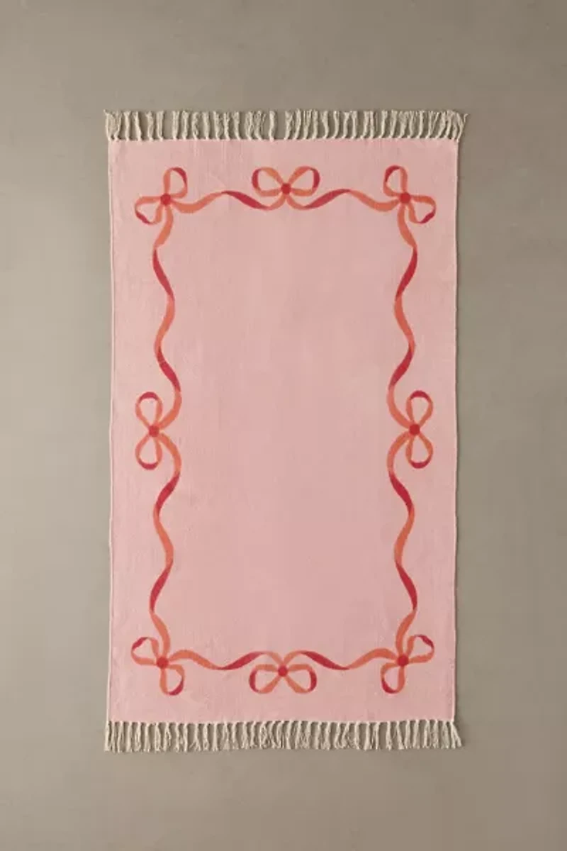 Lacey Bows Unbrushed Printed Rug