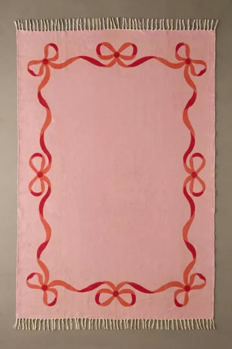 Lacey Bows Unbrushed Printed Rug