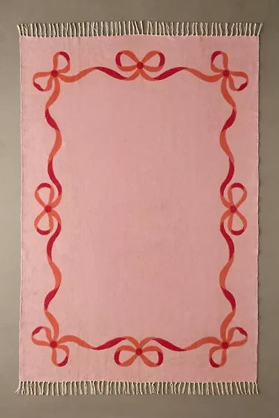 Lacey Bows Unbrushed Printed Rug