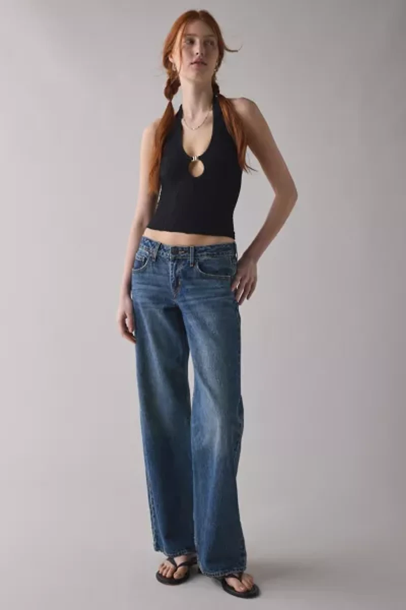 Out From Under Floral Seamless Keyhole Cutout Halter Top