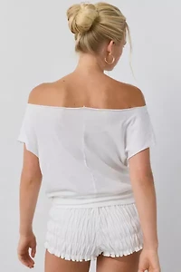 Out From Under Off-The-Shoulder Banded Hem Tee
