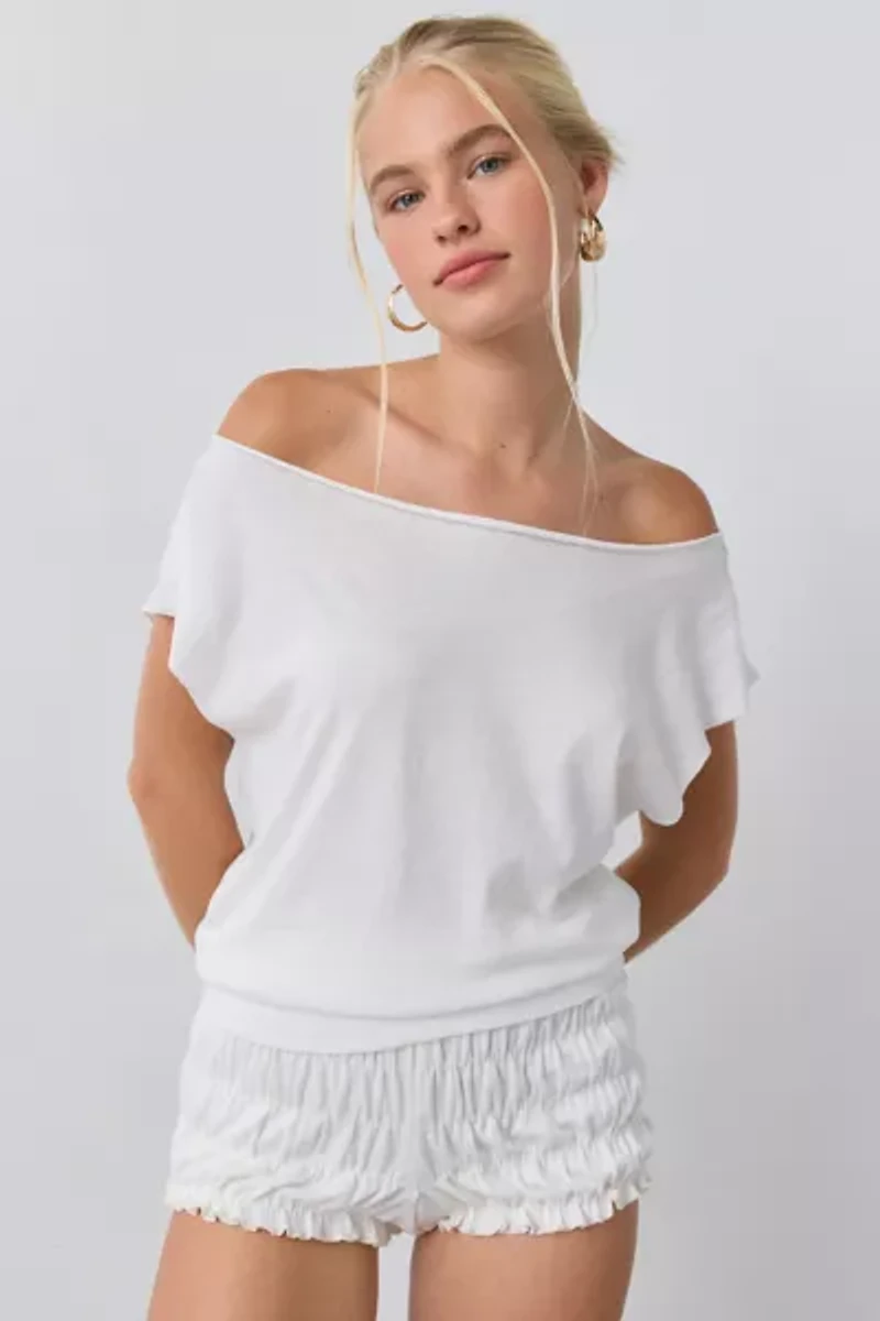 Out From Under Off-The-Shoulder Banded Hem Tee
