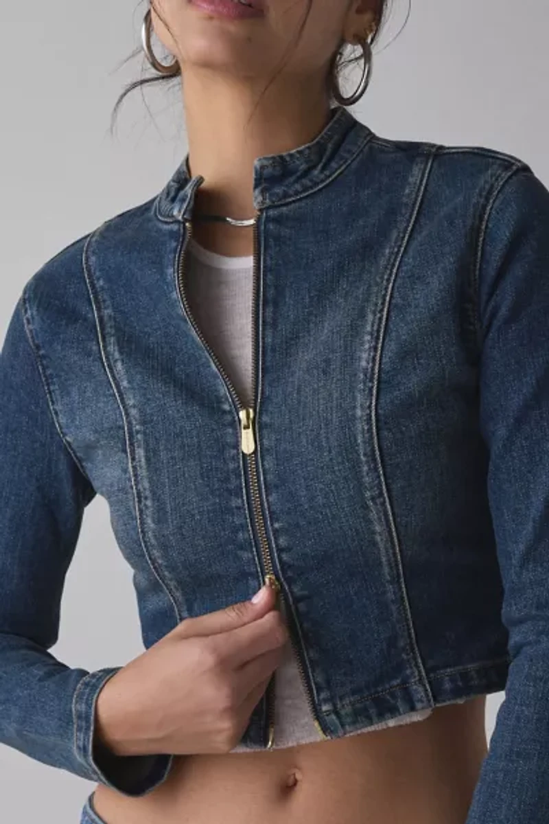 Abrand Devotion Slip Zip-Front Denim Jacket