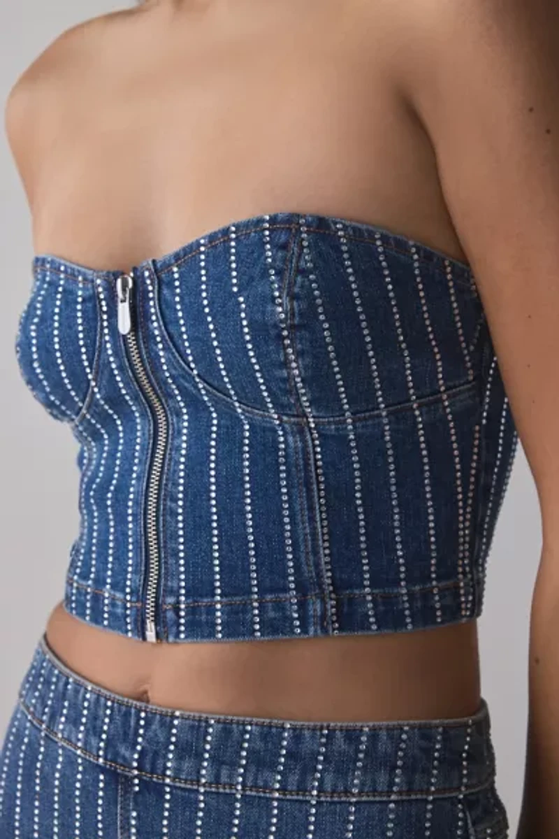 Abrand Petra Diamond Academia Denim Bustier Top